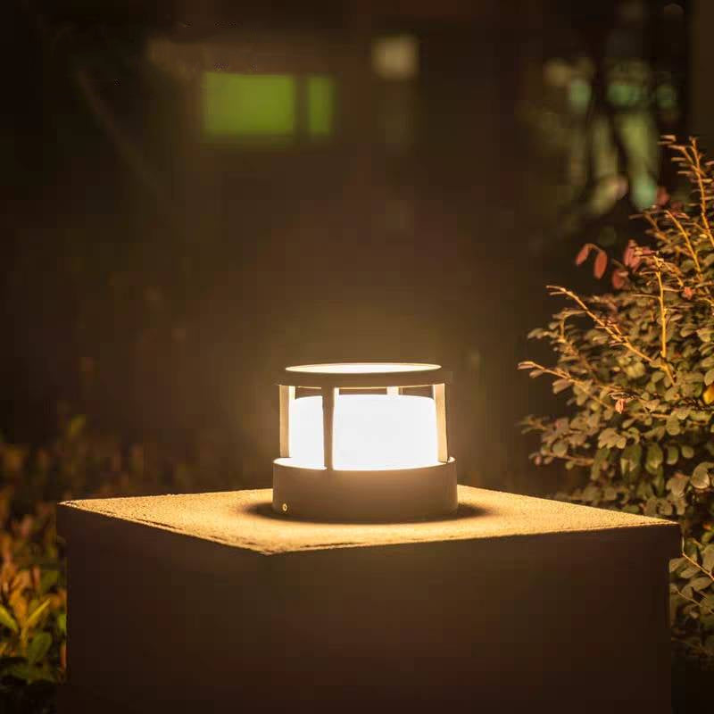 Ray Moderna Lámpara Exterior Metal Cubo Cilindro Metal Patio