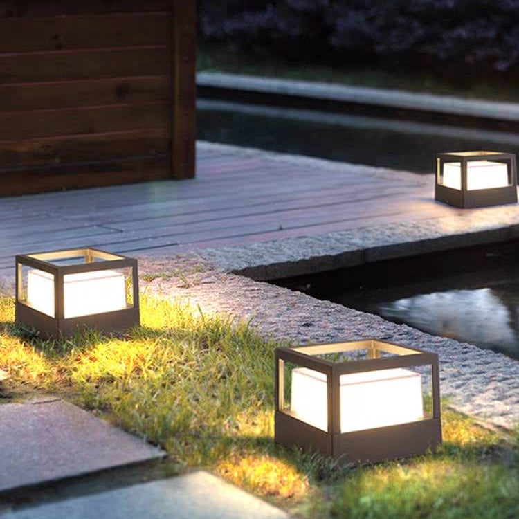 Ray Moderna Lámpara Exterior Metal Cubo Cilindro Metal Patio