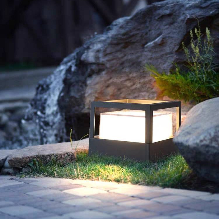 Ray Moderna Lámpara Exterior Metal Cubo Cilindro Metal Patio
