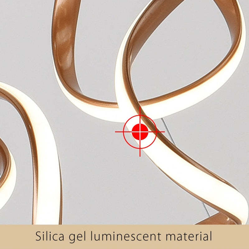 Louise Moderna Irregular Metal/Silicio Lámpara Colgante Negra