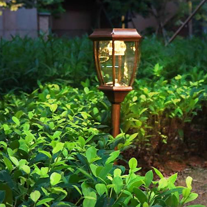 Ray Retro Lámpara de Pie Exterior Solar Metal Vidrio Patio