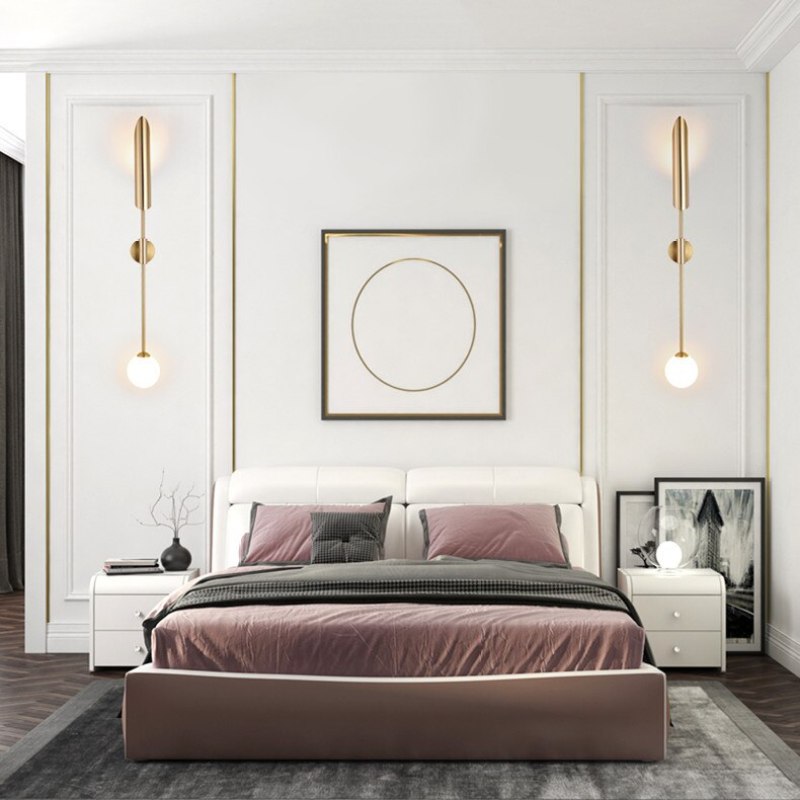 Arisha Posmoderno Doble Foco Metal Aplique de Pared Dorado
