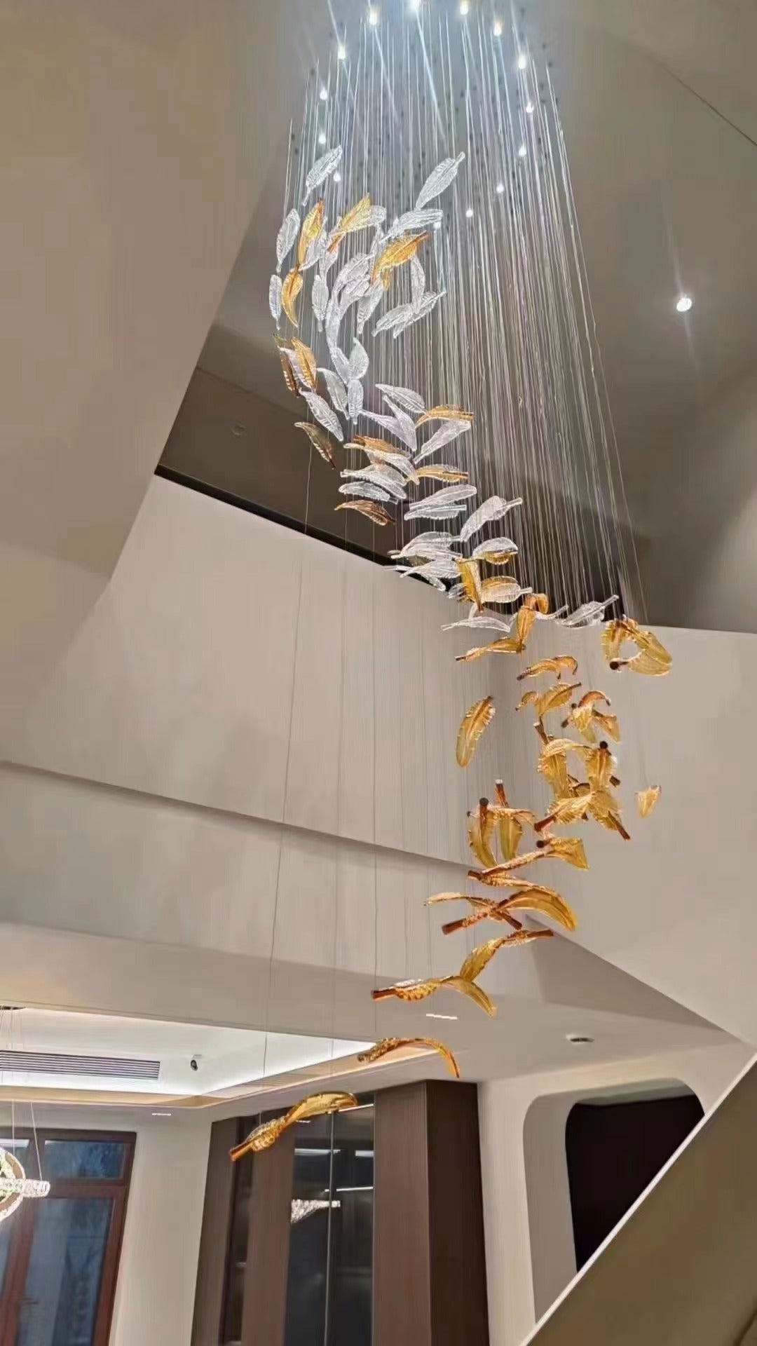 Aetherial Glass Leaf Chandelier - Letslighting