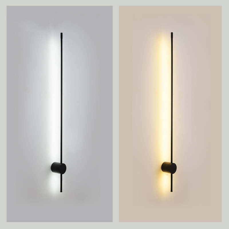 Arisha Minimalita Lineal Metal LED Aplique de Pared Negro
