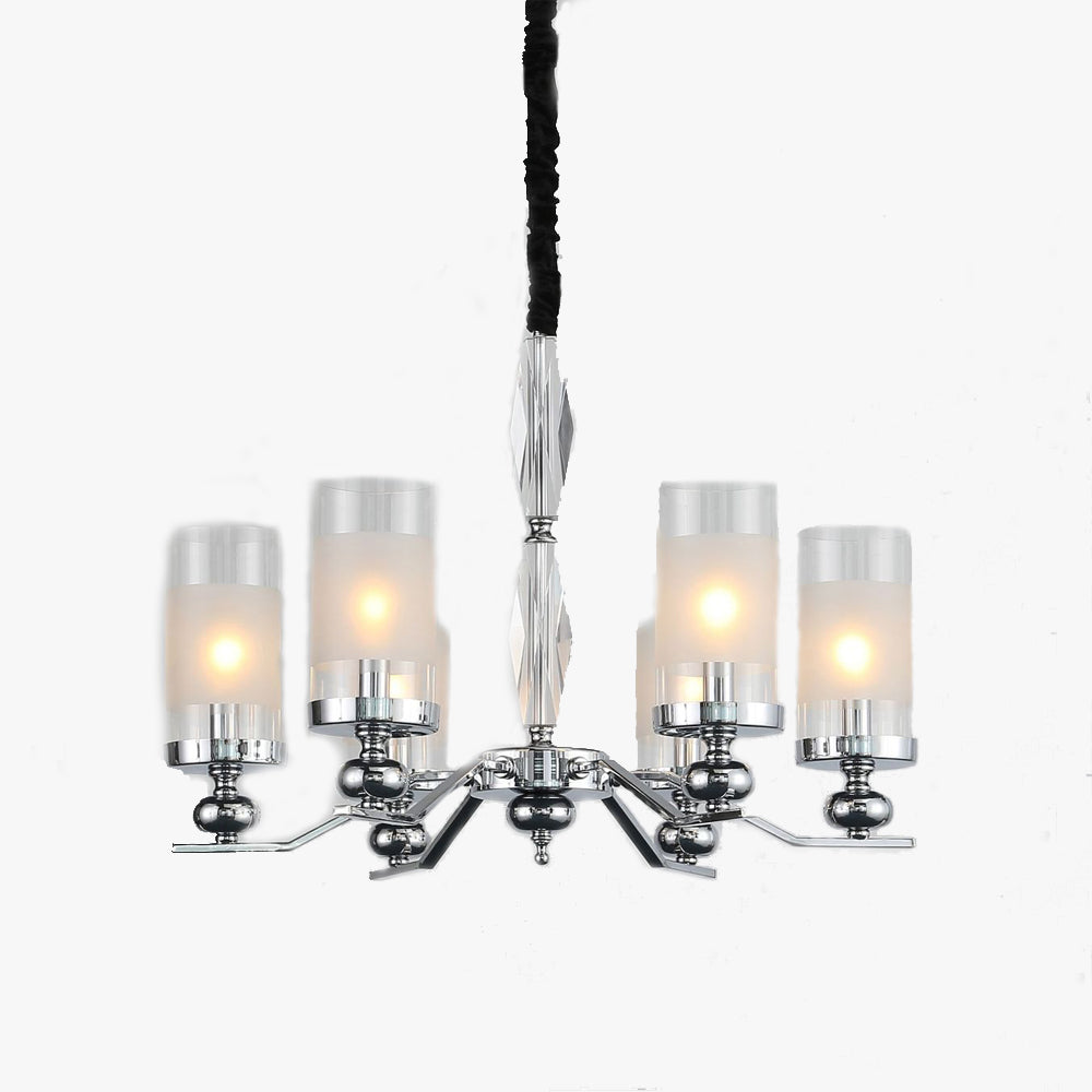 Silva Vintage Redondo Metal/vidrio Lámpara de Araña,Plata