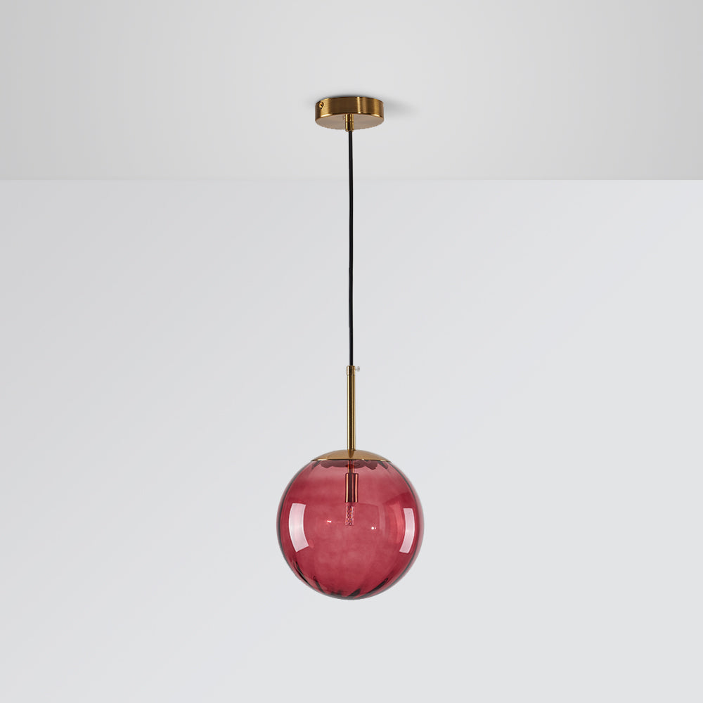 Valentina Moderna Redonda Metal/Vidrio Lámpara Colgante Negra/Rosa