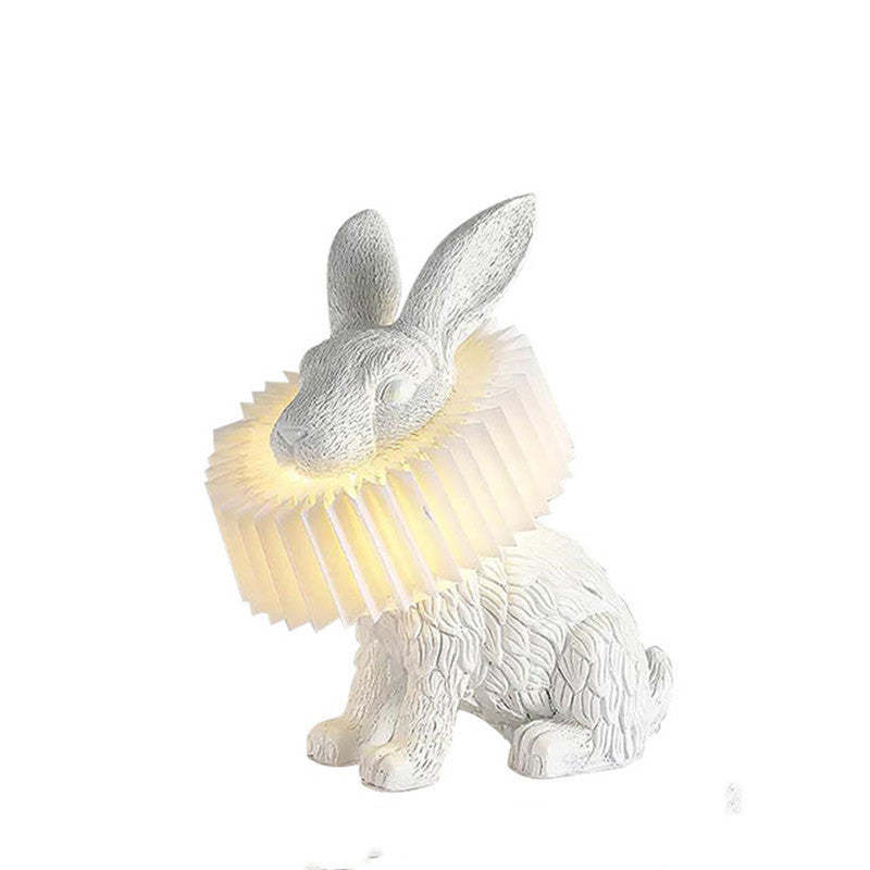 Arisha Moderna Diseño Resina Coneja Lámpara de Mesa Blanca