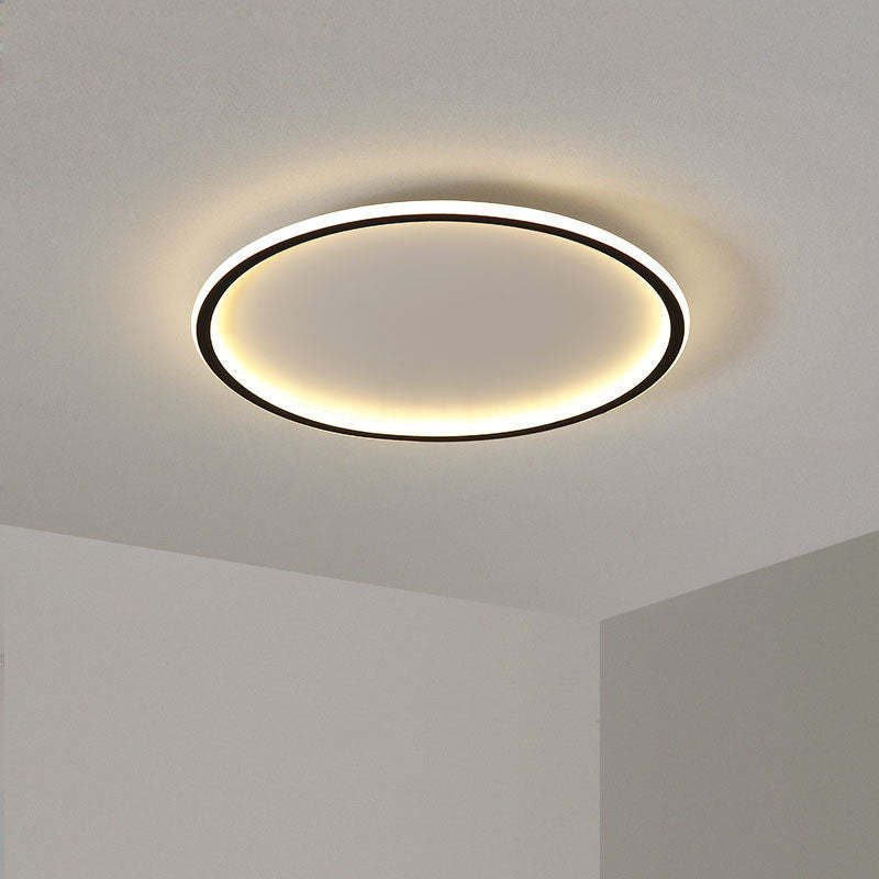 Arisha Moderna Redonda Metal Lámpara de Techo Blanca/Negra