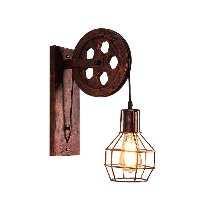 Silva Vintage Industrial LED Aplique de Pared Bronce/Negra