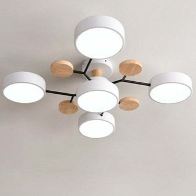 Muto Moderna Minimalista Redonda Metal/Acrílico Lámpara de Techo Blanco/Verde/Gris