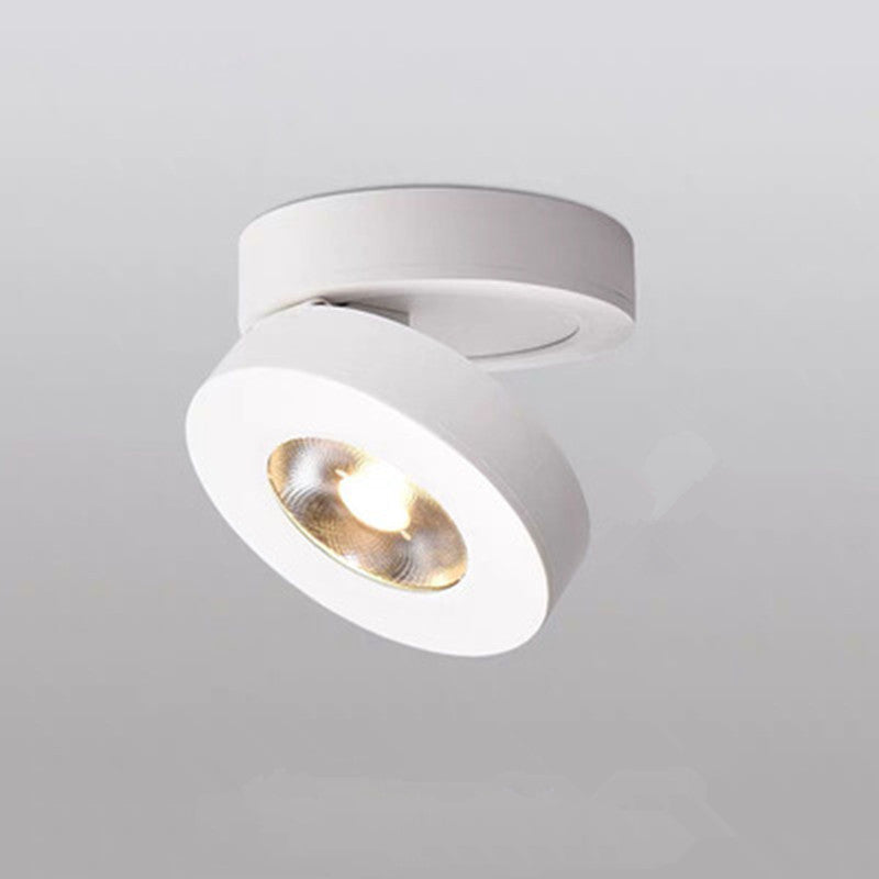Modern Clásica Redonda Metal LED Lámpara de Techo Negra/Blanca
