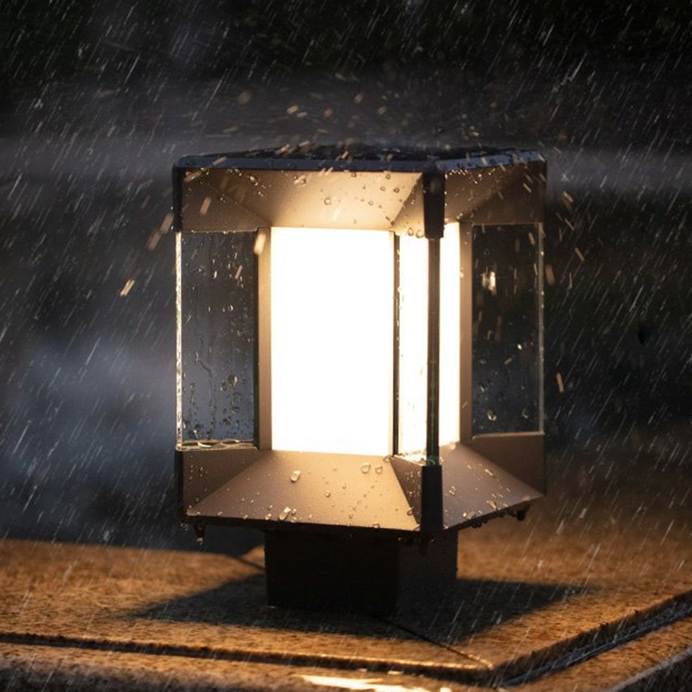Ray Moderna Lámpara Exterior Cubo Metal Vidrio Patio