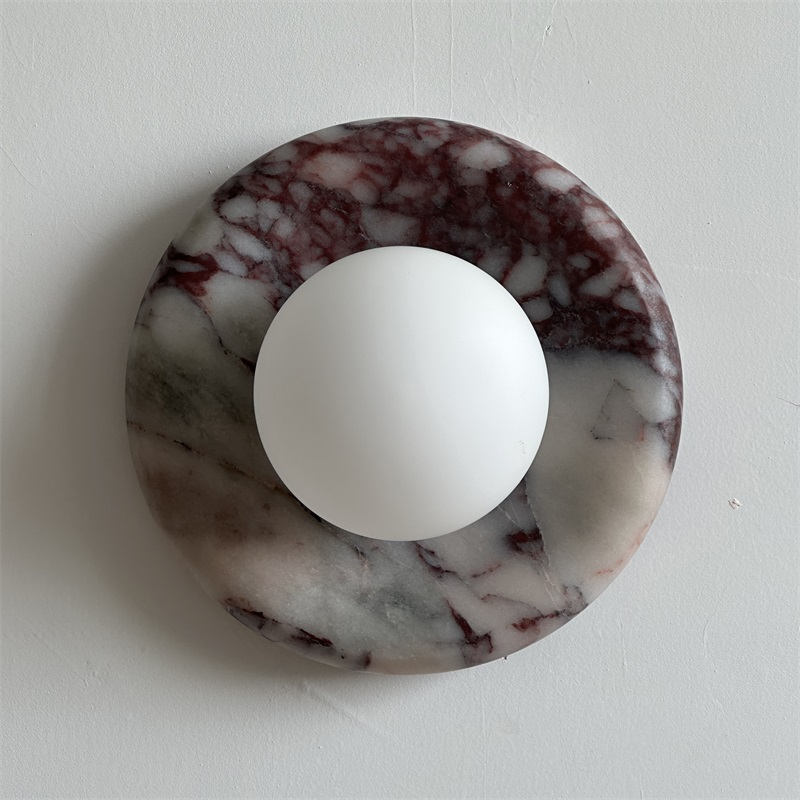 Vomire Premium Nordic Art Red Marble Sconce Wall Lamp - Lamp Copper