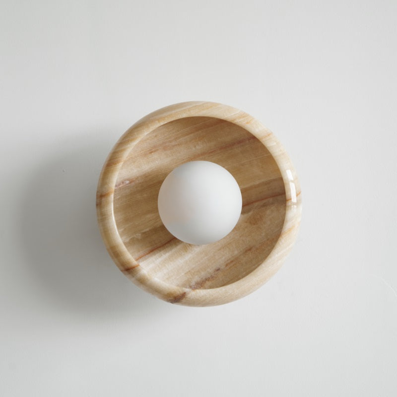 Piedra Modern Minimalist Marble Glass Wall Lamp - Lamp Copper