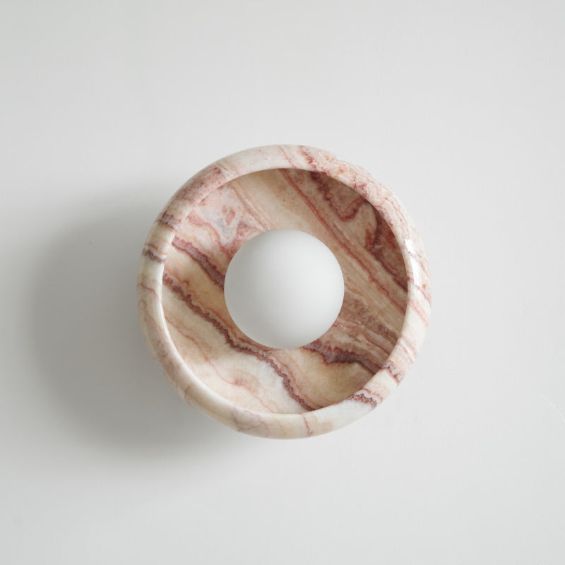 Piedra Modern Minimalist Marble Glass Wall Lamp - Lamp Copper