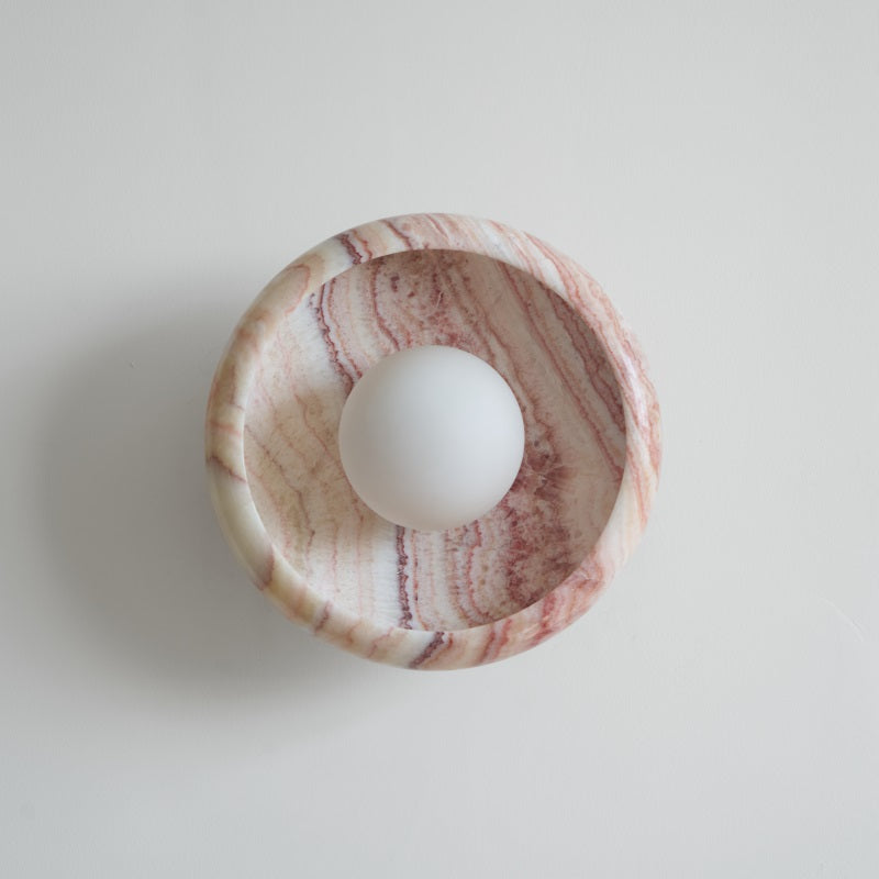 Piedra Modern Minimalist Marble Glass Wall Lamp - Lamp Copper