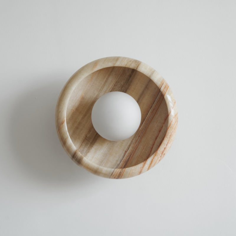 Piedra Modern Minimalist Marble Glass Wall Lamp - Lamp Copper