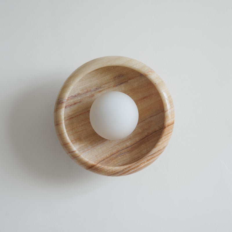 Piedra Modern Minimalist Marble Glass Wall Lamp - Lamp Copper