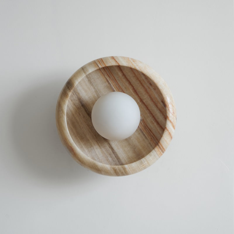 Piedra Modern Minimalist Marble Glass Wall Lamp - Lamp Copper