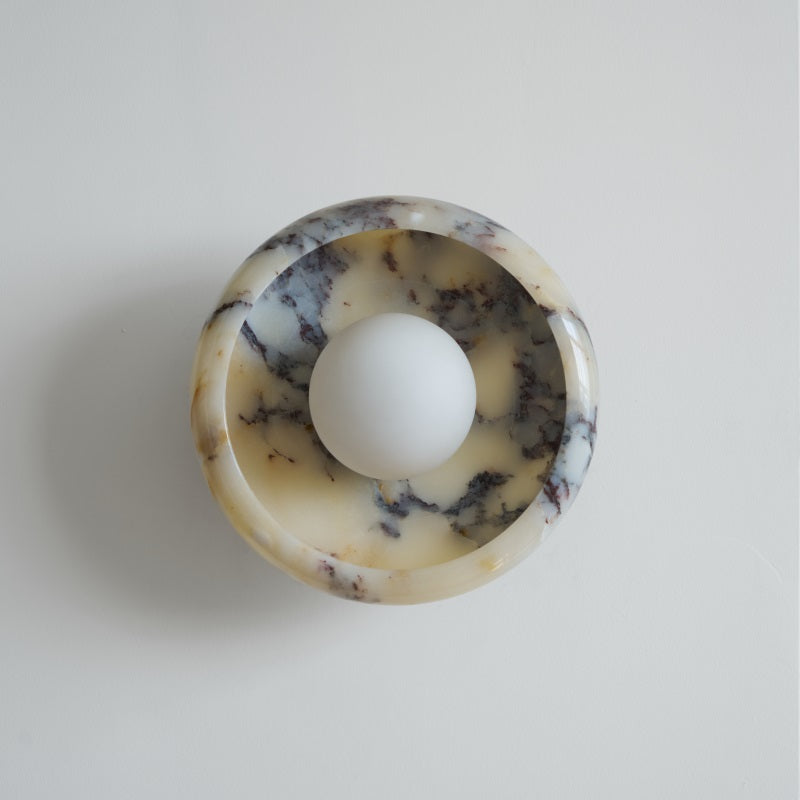 Piedra Modern Minimalist Marble Glass Wall Lamp - Lamp Copper