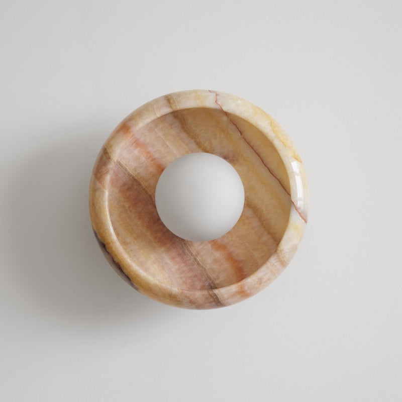 Piedra Modern Minimalist Marble Glass Wall Lamp - Lamp Copper