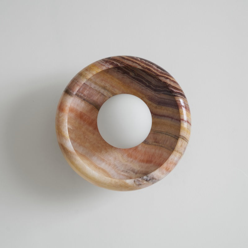 Piedra Modern Minimalist Marble Glass Wall Lamp - Lamp Copper