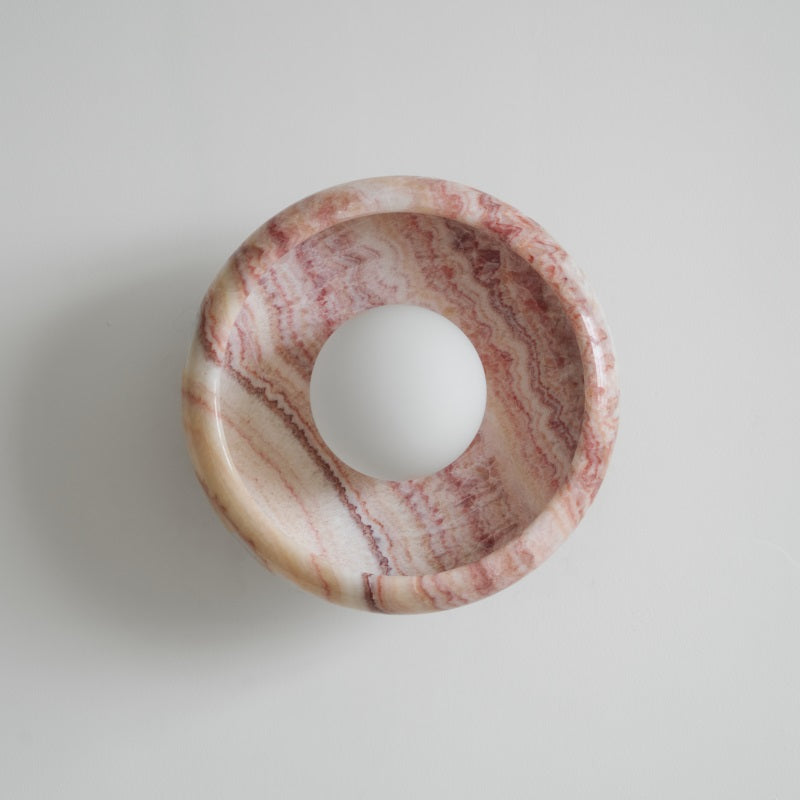 Piedra Modern Minimalist Marble Glass Wall Lamp - Lamp Copper