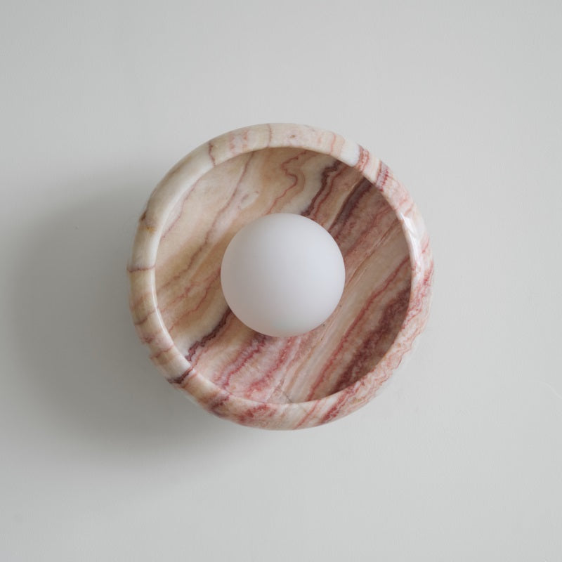 Piedra Modern Minimalist Marble Glass Wall Lamp - Lamp Copper