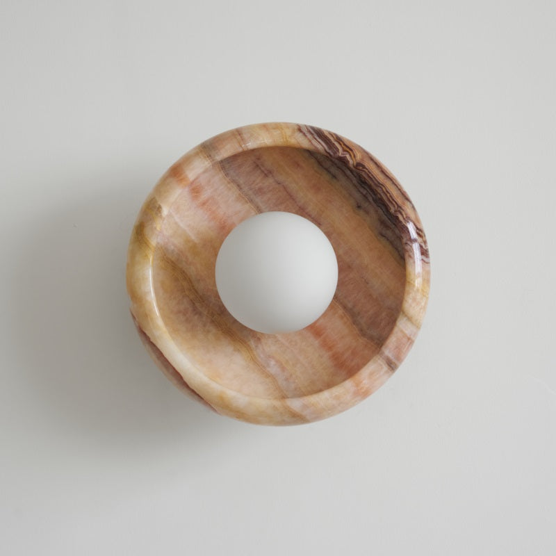 Piedra Modern Minimalist Marble Glass Wall Lamp - Lamp Copper