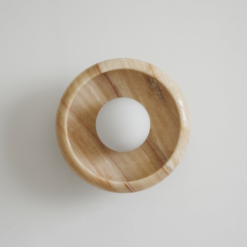 Piedra Modern Minimalist Marble Glass Wall Lamp - Lamp Copper