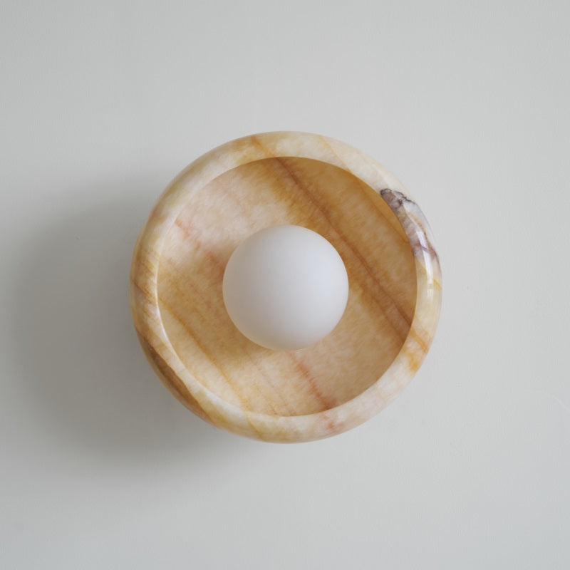 Piedra Modern Minimalist Marble Glass Wall Lamp - Lamp Copper