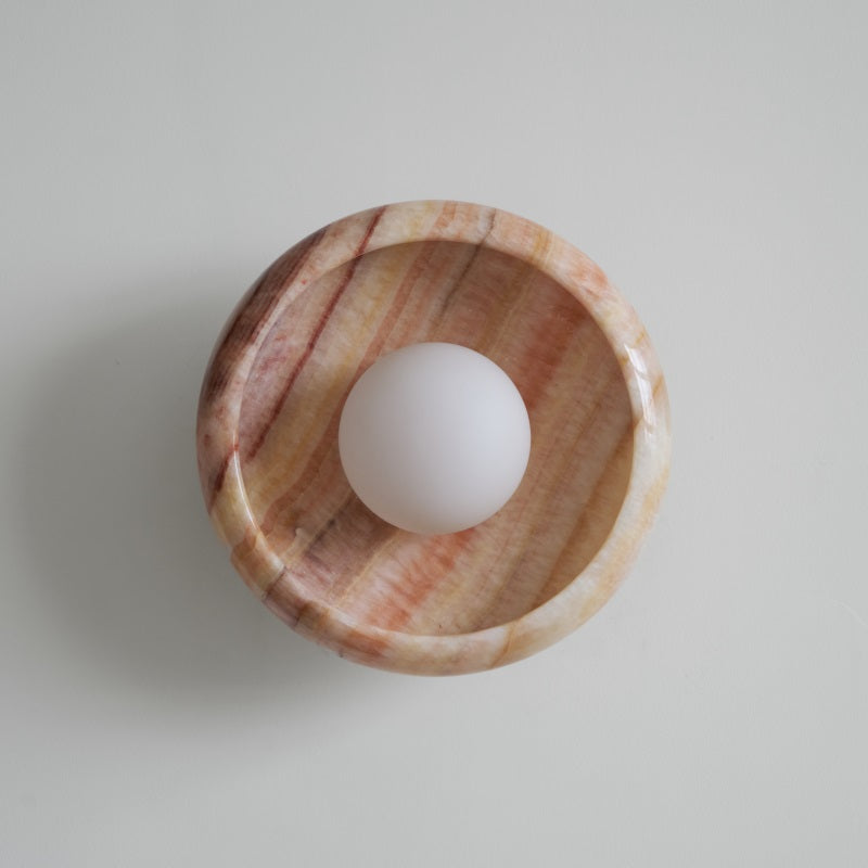 Piedra Modern Minimalist Marble Glass Wall Lamp - Lamp Copper