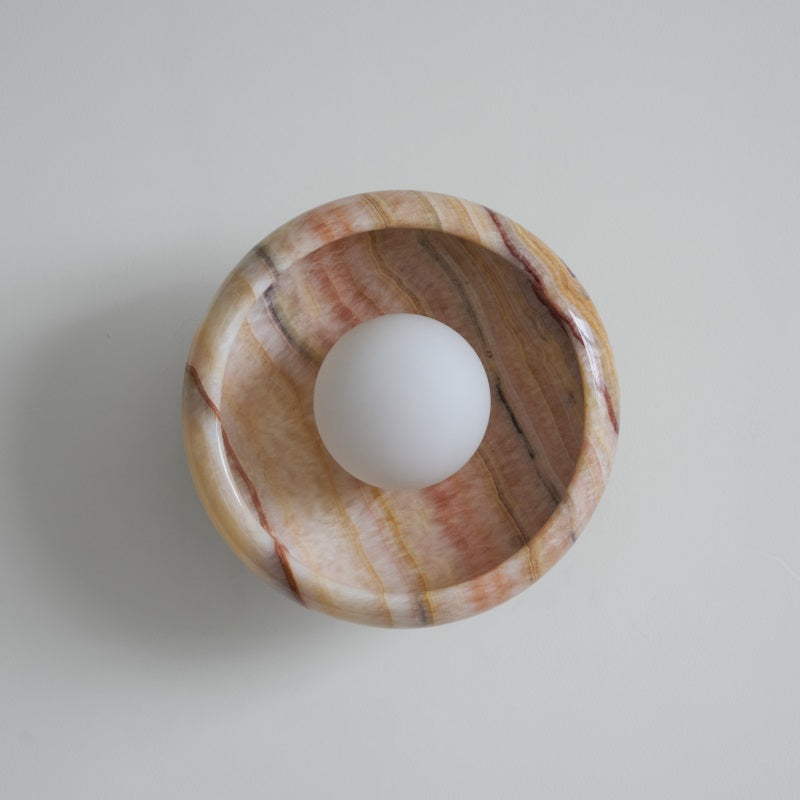 Piedra Modern Minimalist Marble Glass Wall Lamp - Lamp Copper