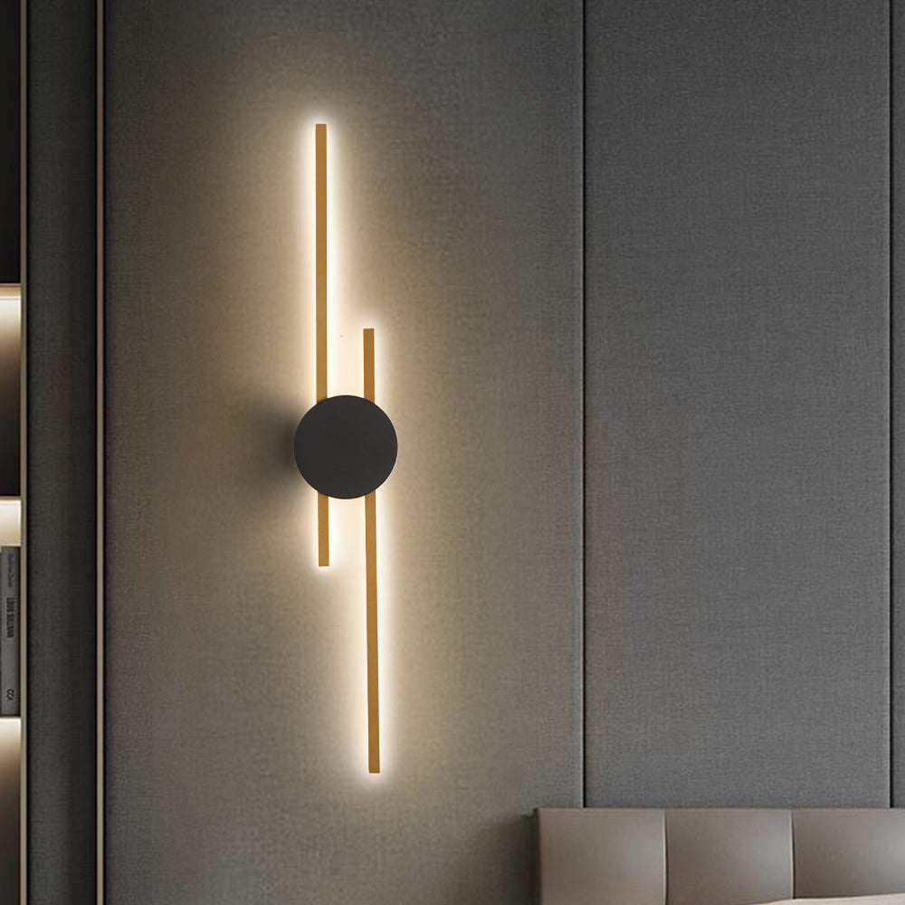 Alana Moderno Lineal Metal/Acrílico LED Aplique de Pared Negro/Dorado