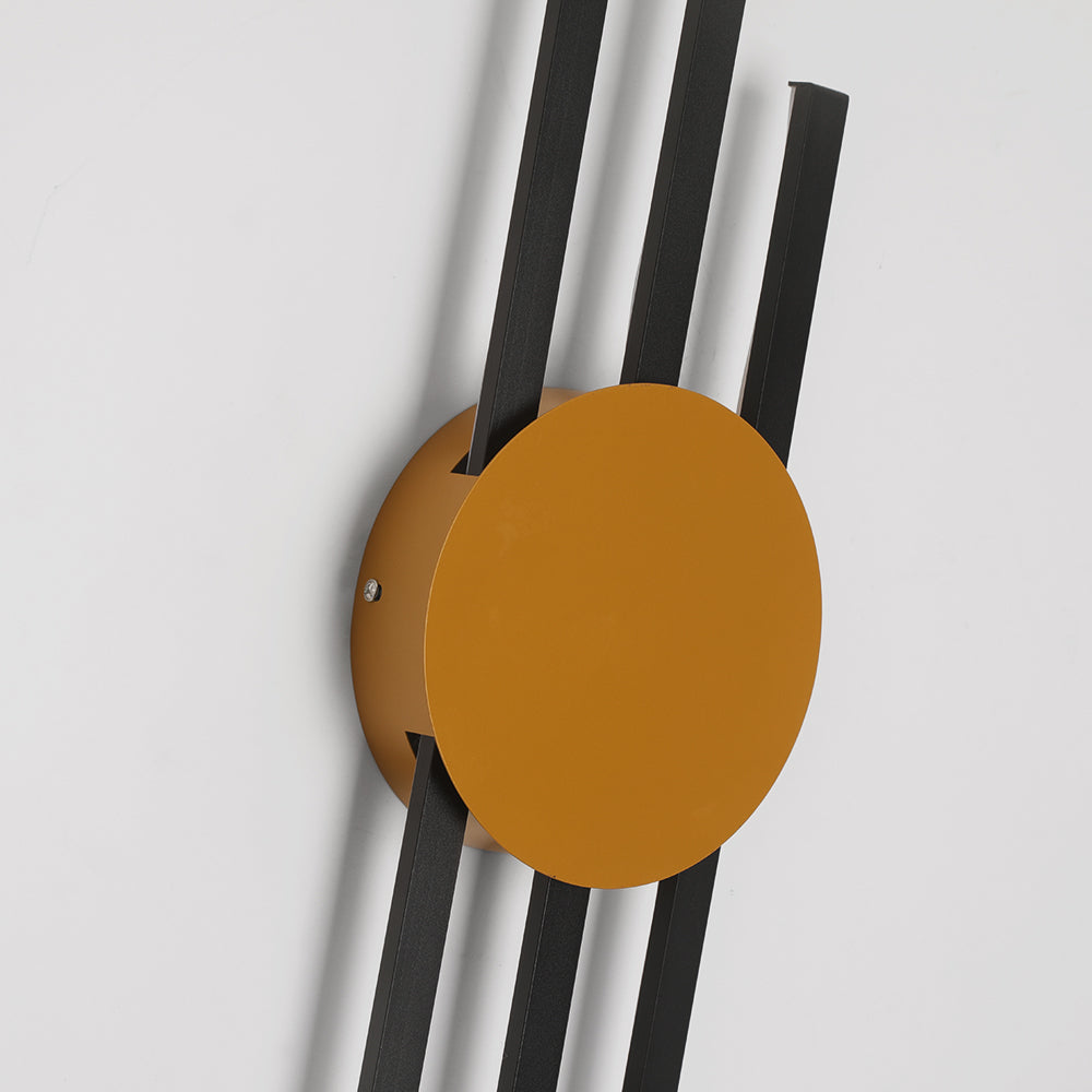 Arisha Moderno Lineal Metal/Acrílico LED Aplique de Pared Negro/Dorado