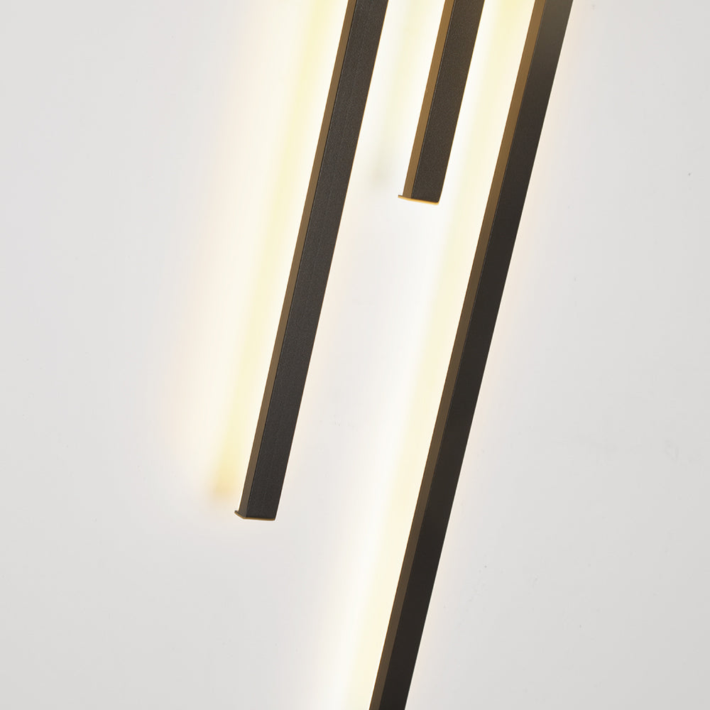 Arisha Moderno Lineal Metal/Acrílico LED Aplique de Pared Negro/Dorado