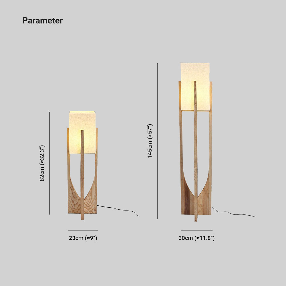 Muto Moderna Minimalista Madera/Tela Lámpara de Pie Nogal/Madera
