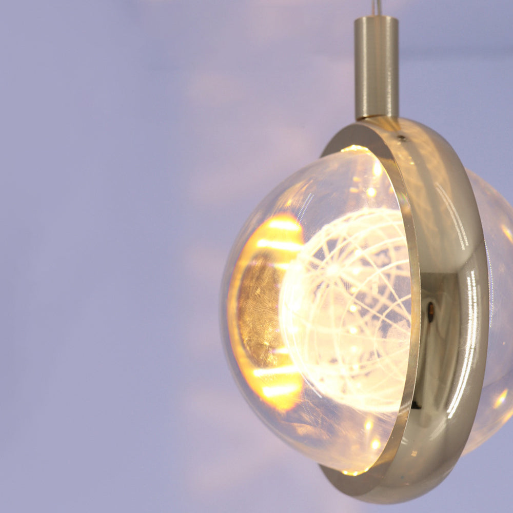 Arisha Diseño Esfera Cristal Lámpara Colgante Dorada
