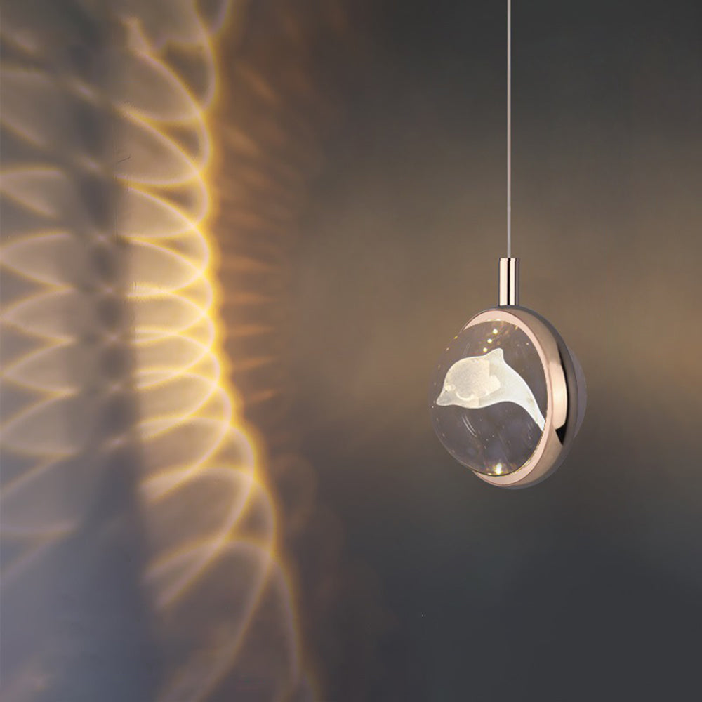 Arisha Diseño Esfera Cristal Lámpara Colgante Dorada