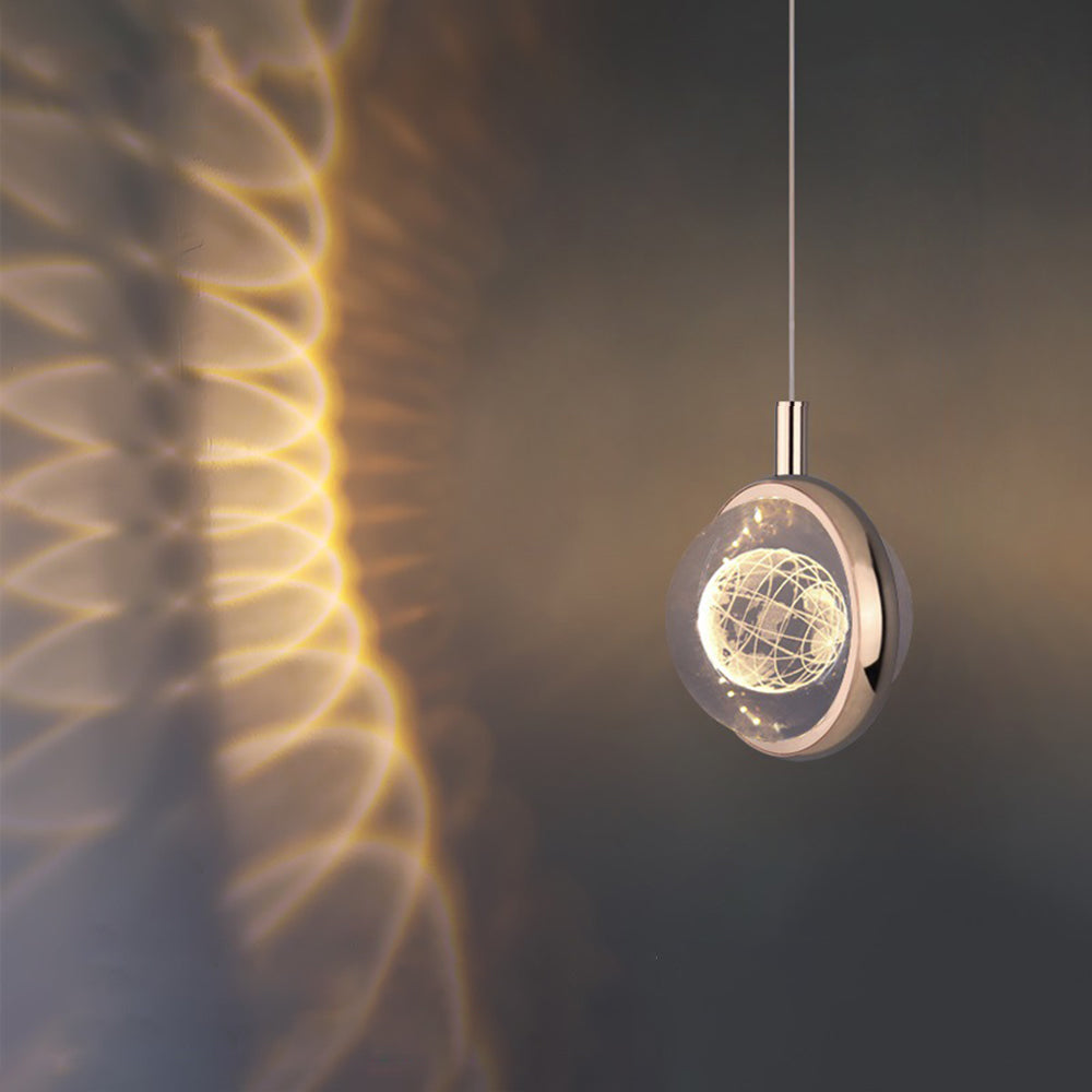 Arisha Diseño Esfera Cristal Lámpara Colgante Dorada