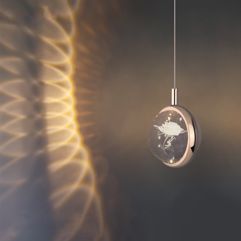 Arisha Diseño Esfera Cristal Lámpara Colgante Dorada