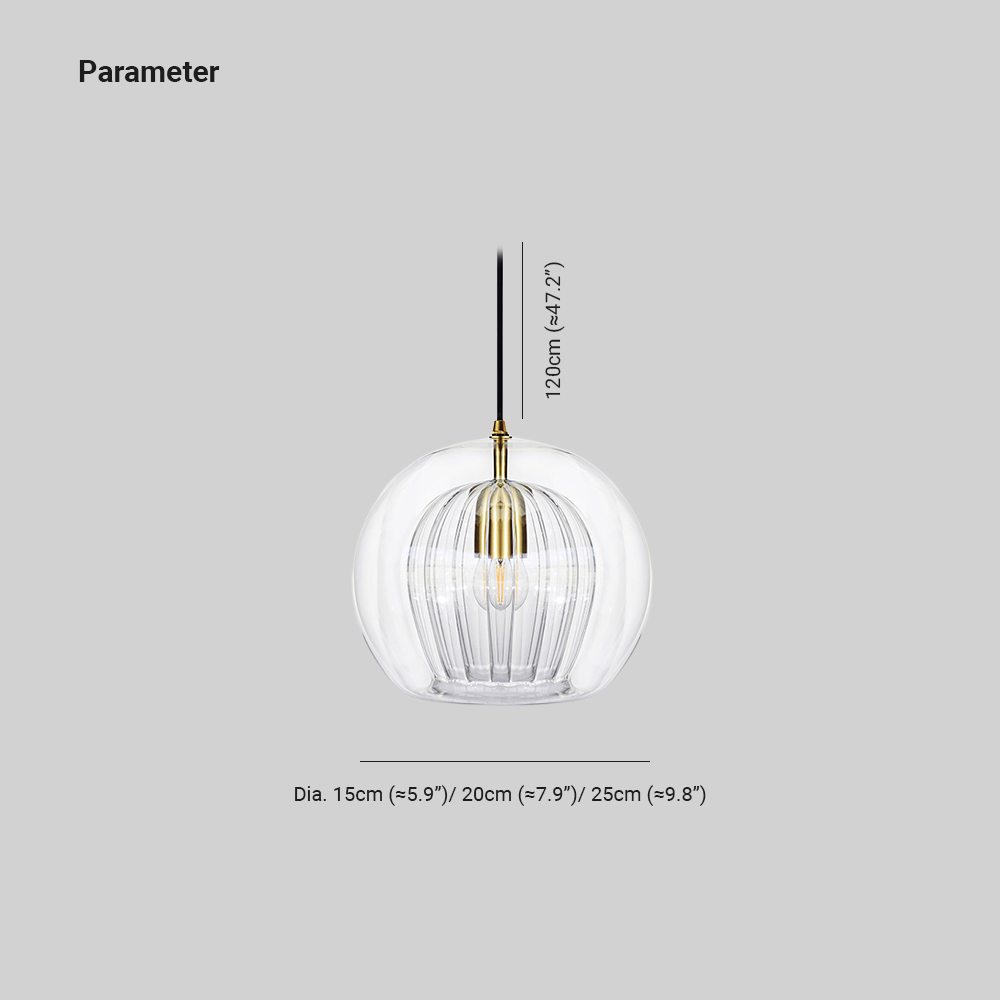 Valentina Moderna Bola Metal/Vidrio Lámpara Colgante Transparente/Ámbar