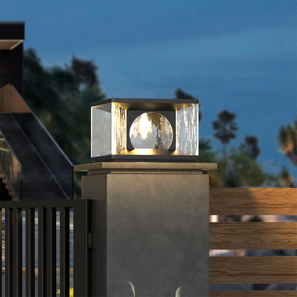 Ray Moderna Lámpara Exterior Cubo Metal Patio Jardín