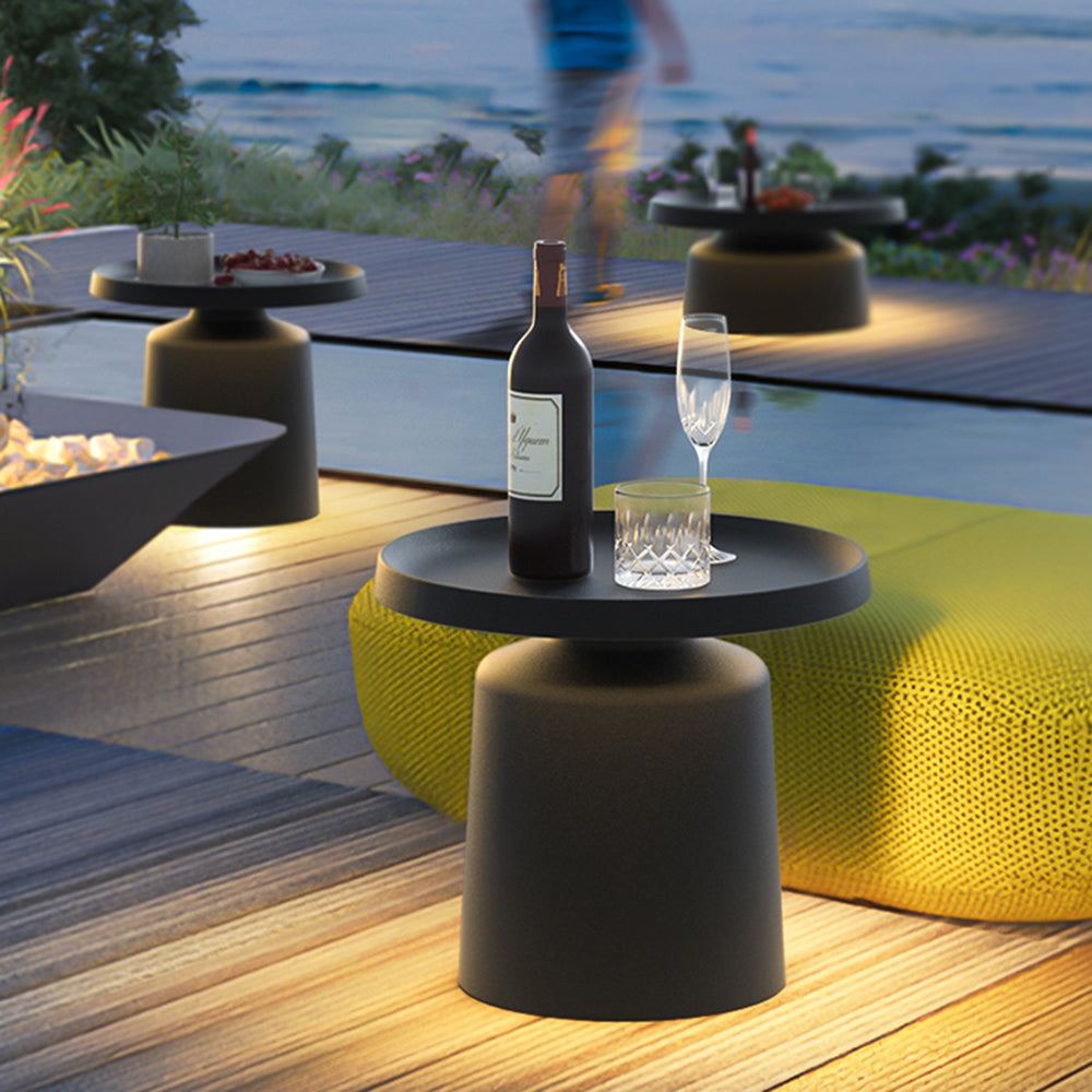Ray Moderno Lámpara de Pie Exterior Recargable Metal Patio