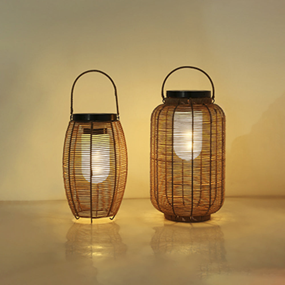 Ray Retro Lámpara Exterior Metal Ratán Patio Jardín
