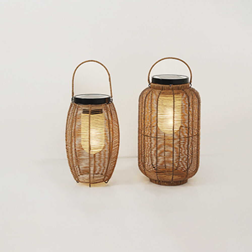 Ray Retro Lámpara Exterior Metal Ratán Patio Jardín