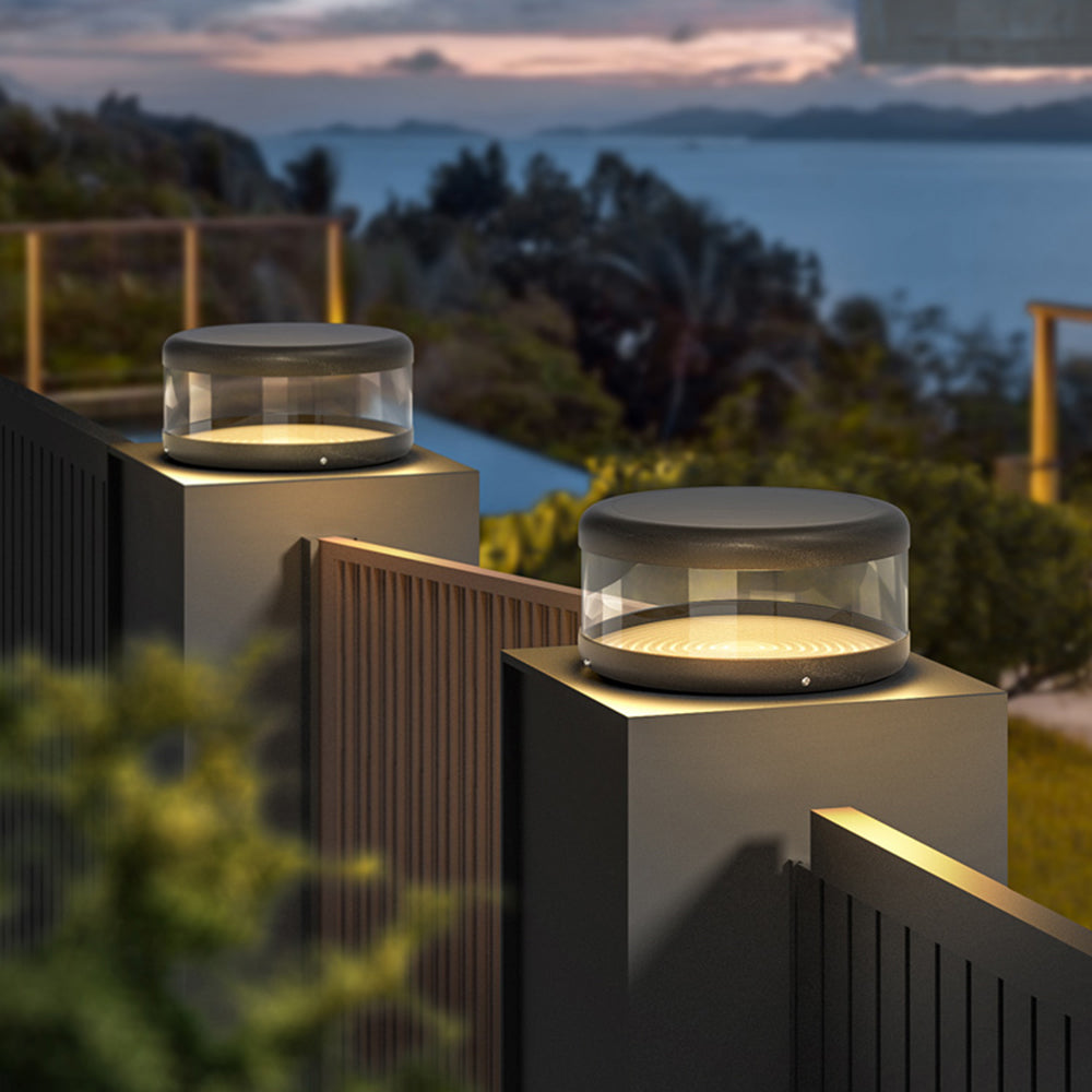 Ray Moderna Lámpara Exterior Cilíndrica Metal Patio