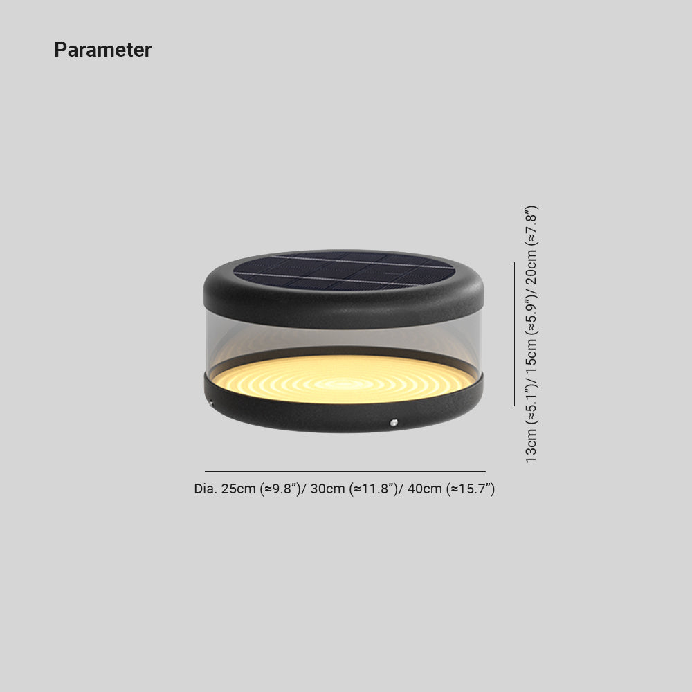 Ray Moderna Lámpara Exterior Cilíndrica Metal Patio