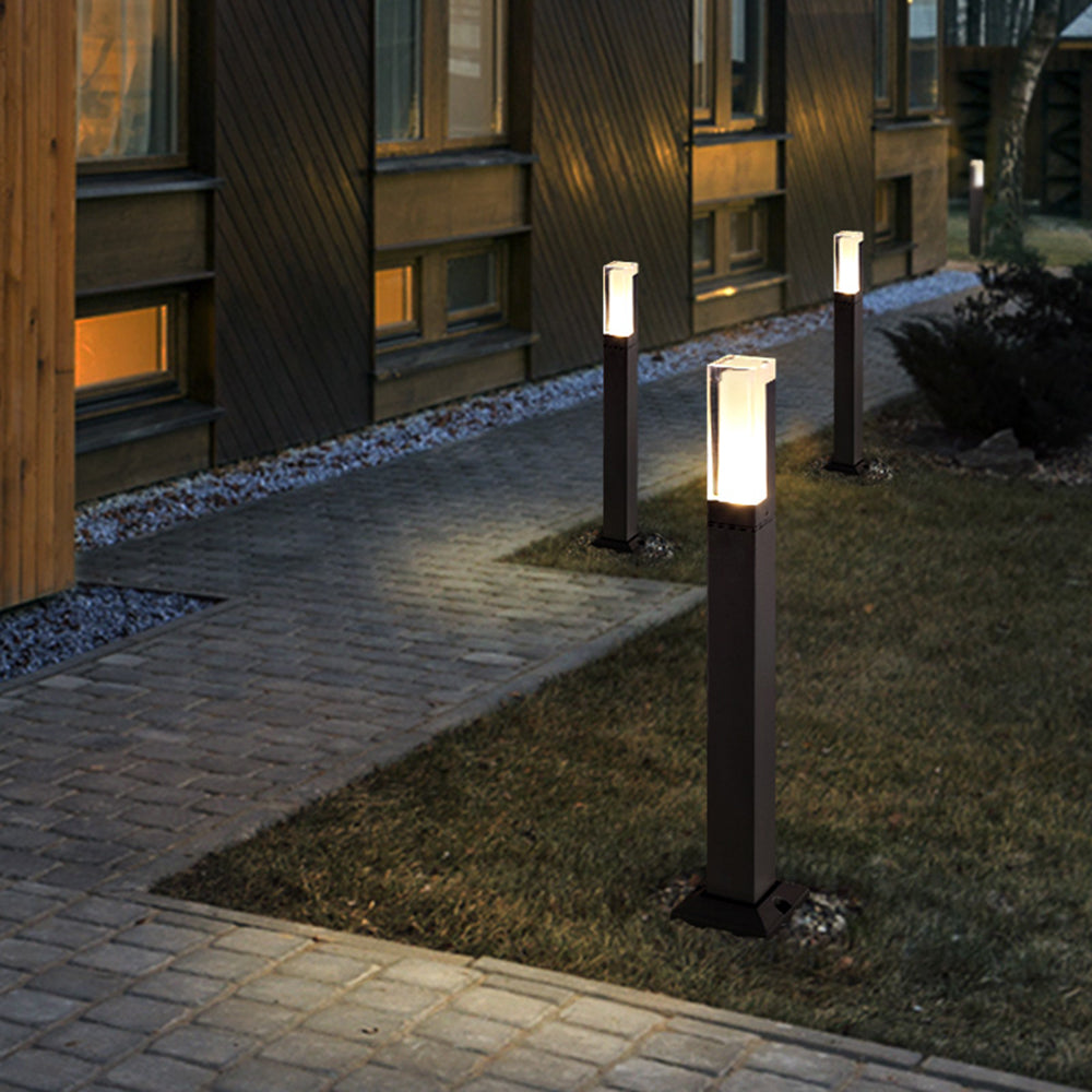Ray Moderna Lámpara Exterior Rectangular Metal Patio