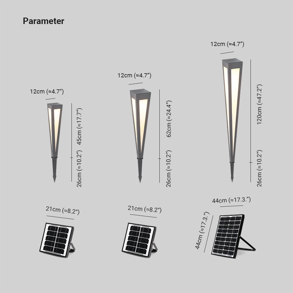 Ray Moderna Triángulo Solar Metal Acrílico Lámpara Exterior